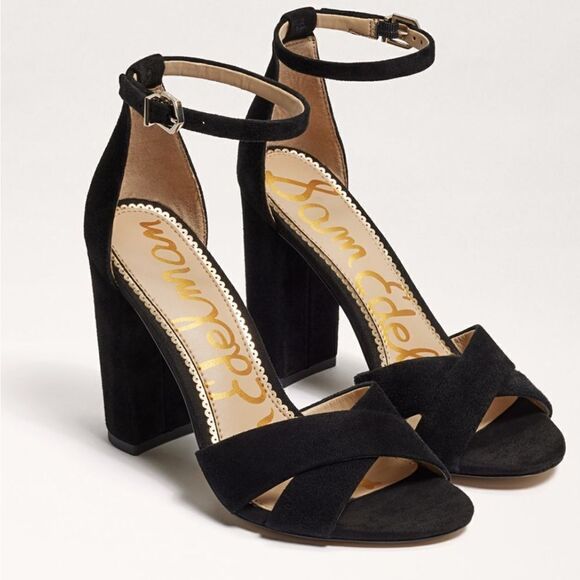 New Sam Edelman Yancy Block Heel Ankle Strap Sandal - Picture 1 of 11